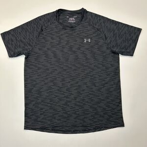 Under Armour Tech Tee Shirt Adult Large Black Short Sleeve Activewear Logo Men